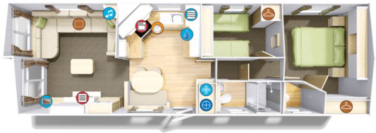 Willerby Lyndhurst floor plan - Dornoch Firth Caravan Park